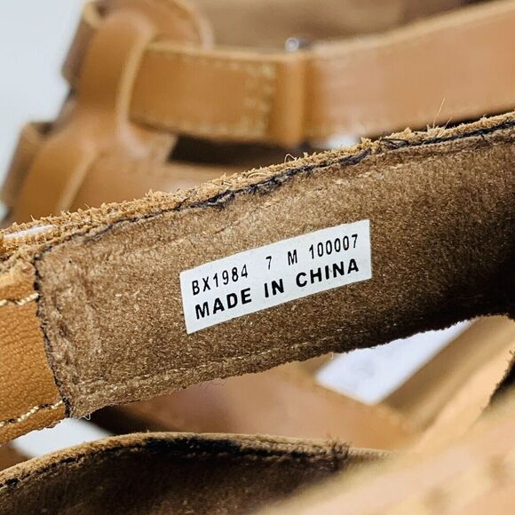 ROCKPORT Briah Gladiator Wedge Sandal Women 7M Dark Tan Leather Strap BX1984 EUC - Picture 7 of 7